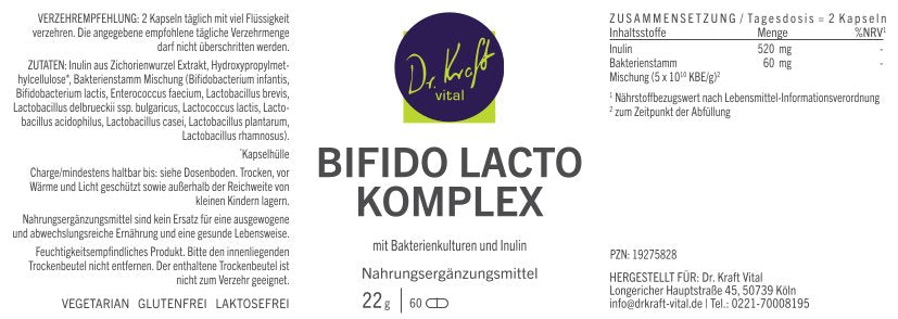 Bifido Lacto Komplex (60 Kapseln) - Dr. Kraft Vital Shop