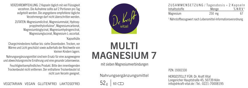 Multi Magnesium 7 (60 Kapseln) - Dr. Kraft Vital Shop