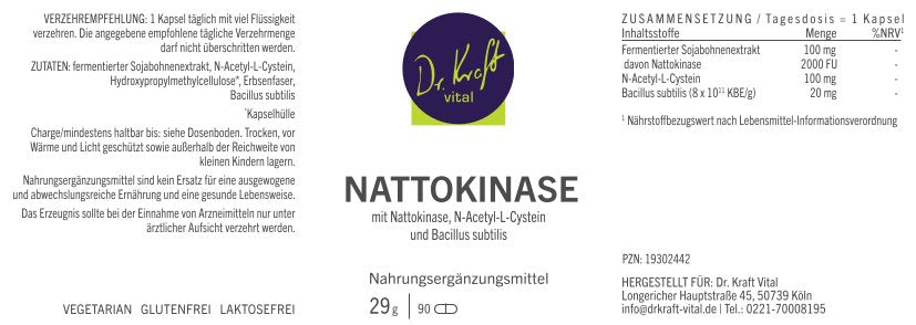 Nattokinase (90 Kapseln) - Dr. Kraft Vital Shop