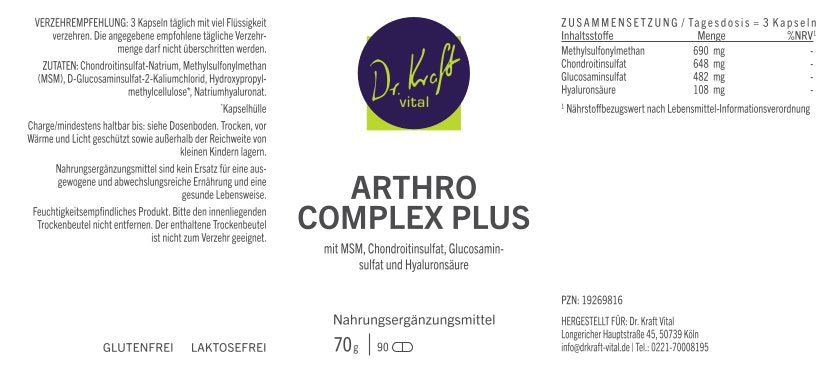 Arthro Komplex plus (90 Kapseln) - Dr. Kraft Vital Shop