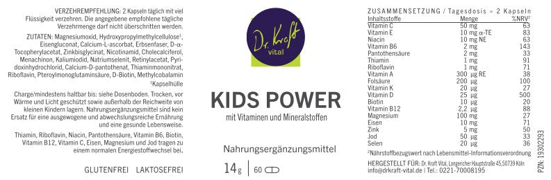 Kids Power (60 Kapseln) - Dr. Kraft Vital Shop