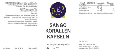 Sango Korallen Kapseln (180 Kapseln) - Dr. Kraft Vital Shop