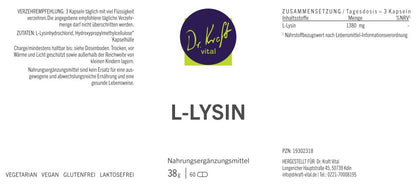 L-Lysin (60 Kapseln) - Dr. Kraft Vital Shop