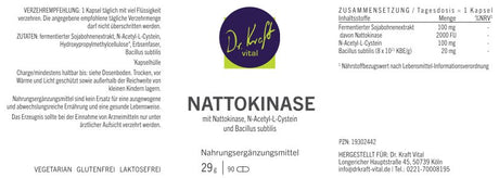 Nattokinase (90 Kapseln) - Dr. Kraft Vital Shop