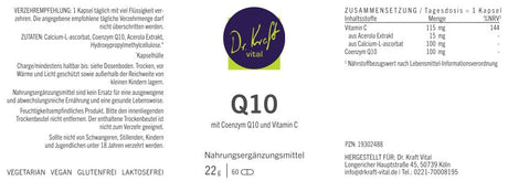 Q10 100mg (60 Kapseln) - Dr. Kraft Vital Shop