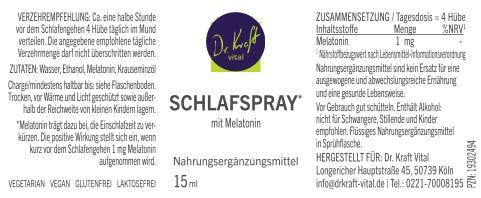 Schlafspray (15 ml) - Dr. Kraft Vital Shop