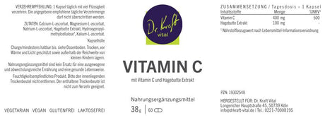 Vitamin C 400 (60 Kapseln) - Dr. Kraft Vital Shop