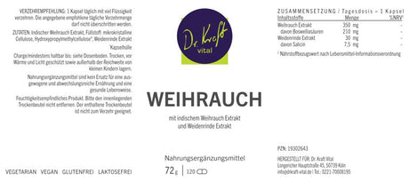 Weihrauch (120 Kapseln) - Dr. Kraft Vital Shop